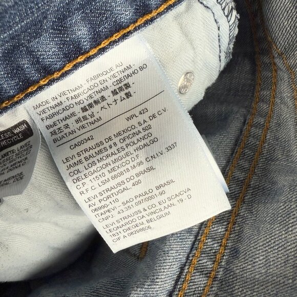 Levis 514 Jeans Size 32x32 Blue Straight Fit Slim Leg Classic Cotton Denim Pants - Picture 4 of 8